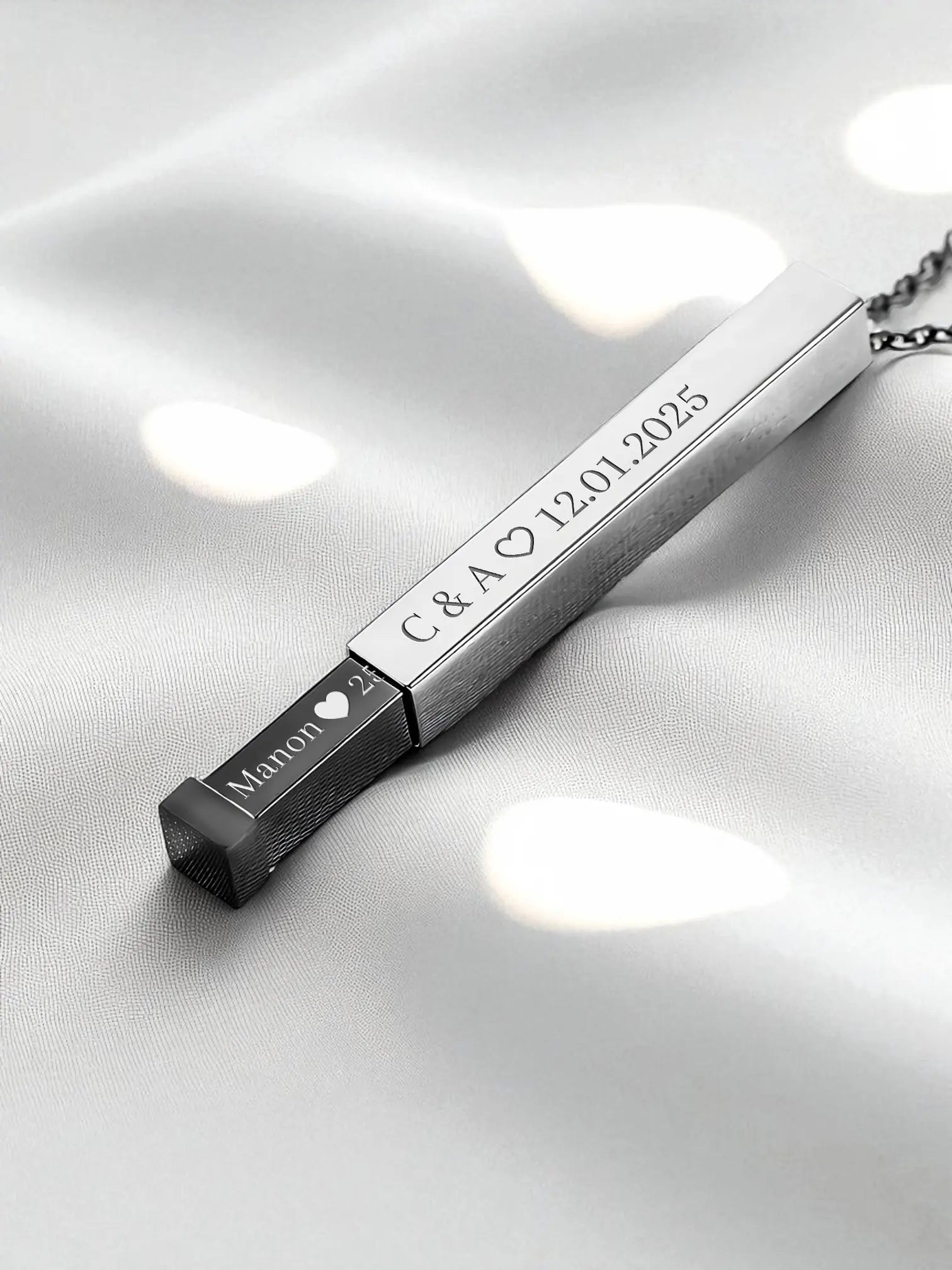 Cache Collier Collier Homme avec Pendentif Personnalisable - Message Caché – ANATYS.COM