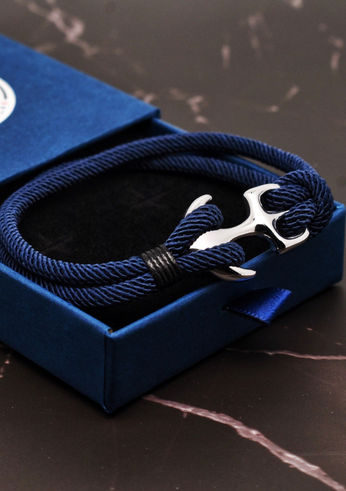 bracelet ancre marine bleu 