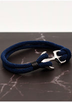 bracelet ancre marine bleu