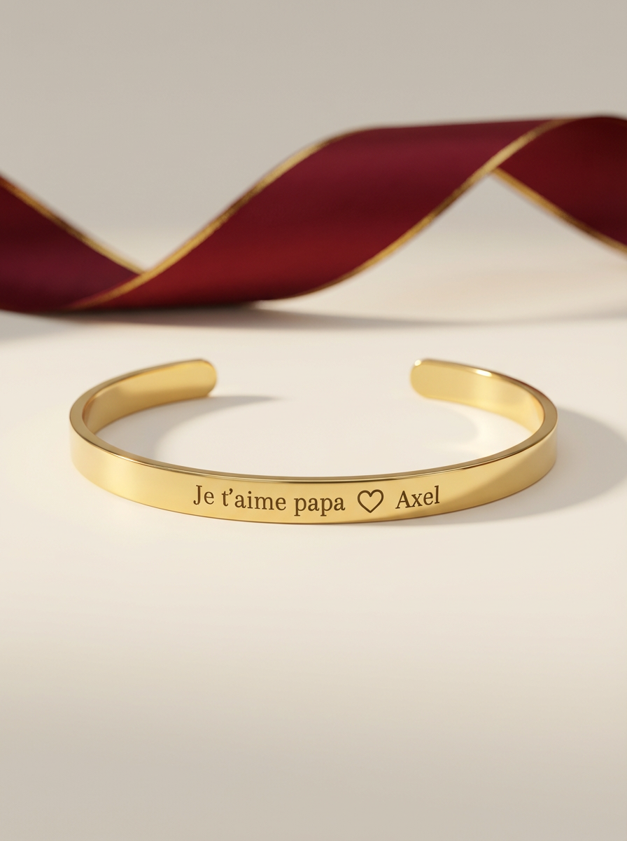 Bracelet jonc personnalisé homme avec gravure visible