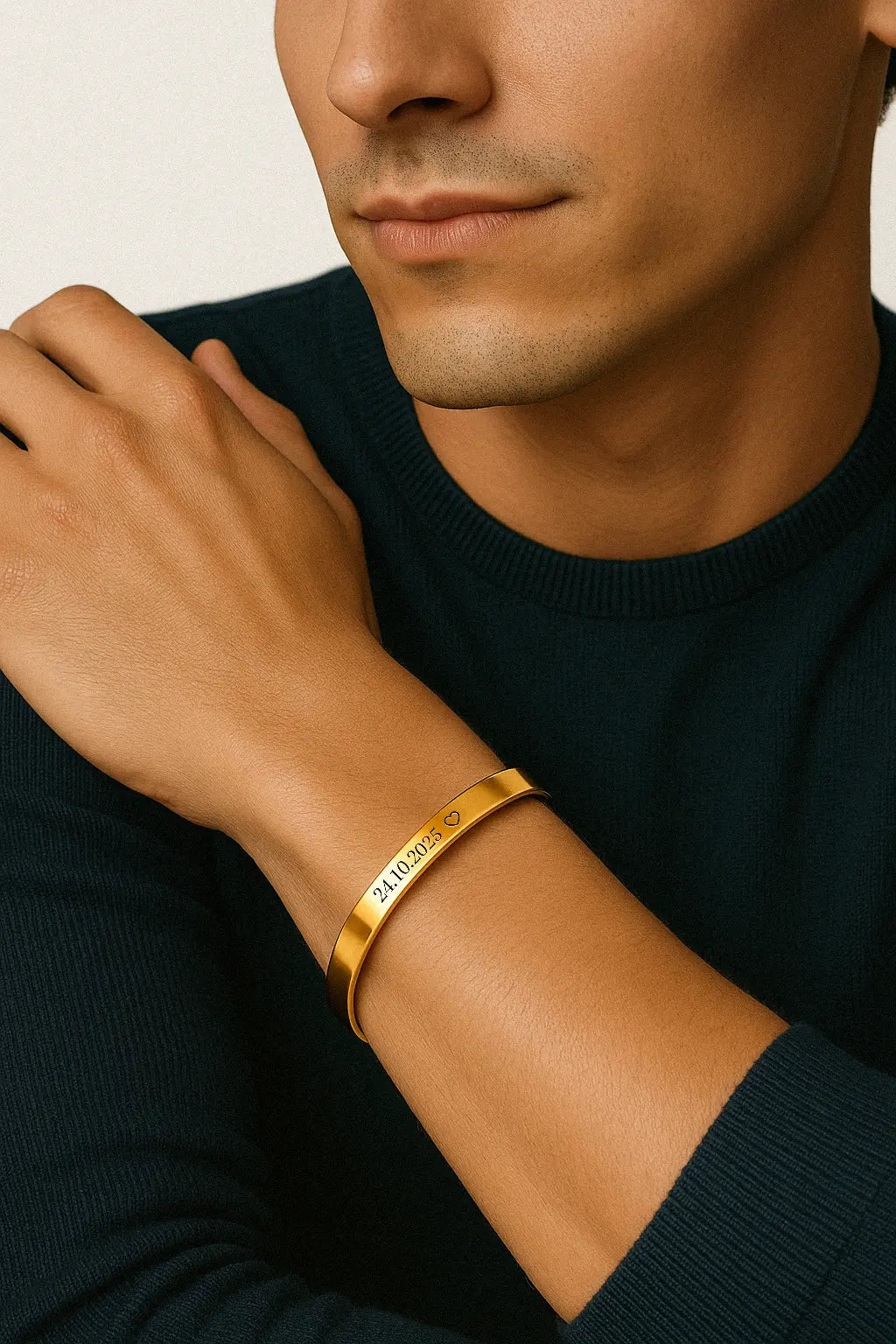 Bracelet prénom homme doré