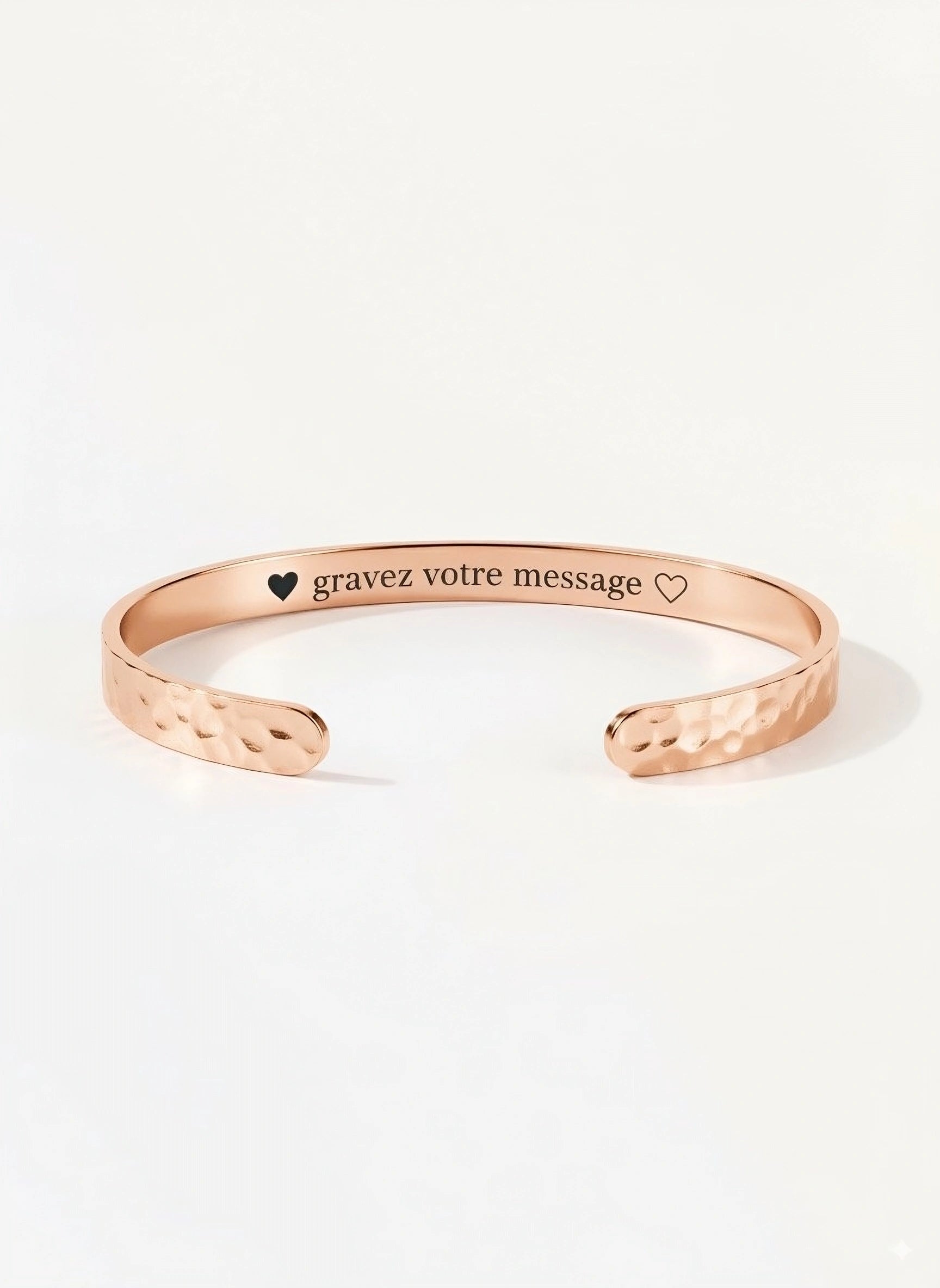 Jonc Martele Bracelet Jonc En Or Rose Bracelet Jonc Martelé Plaqué Or