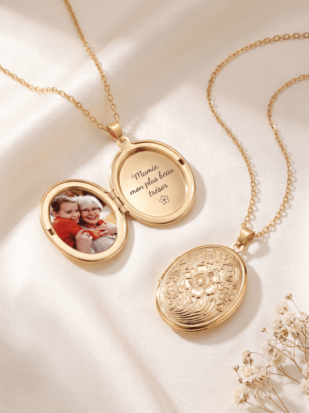 Collier Portrait  Fleuri