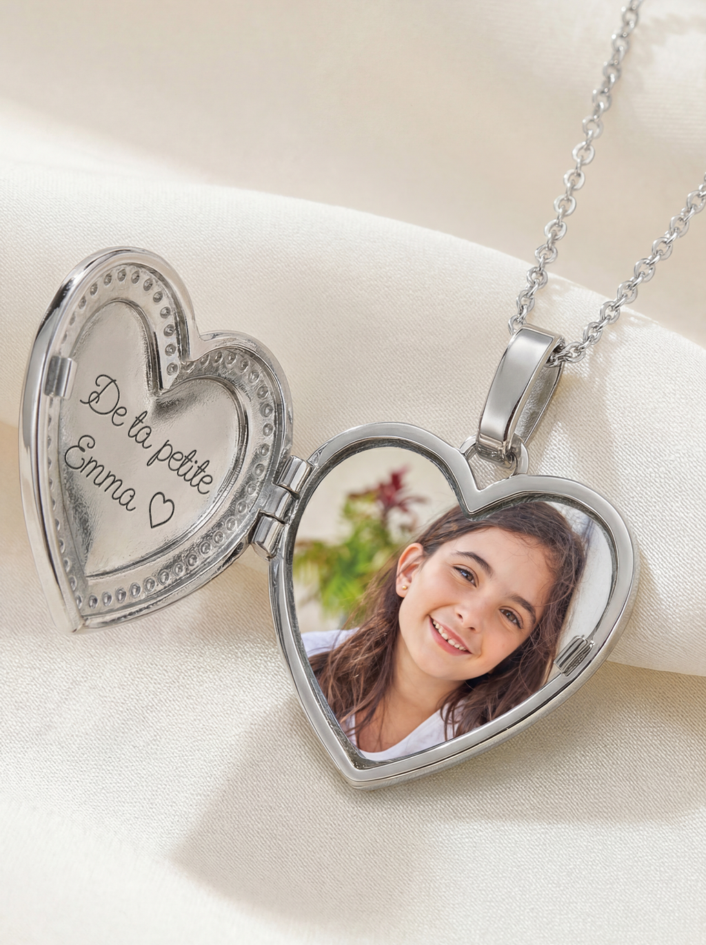 Collier Portrait Précieux - Cœur