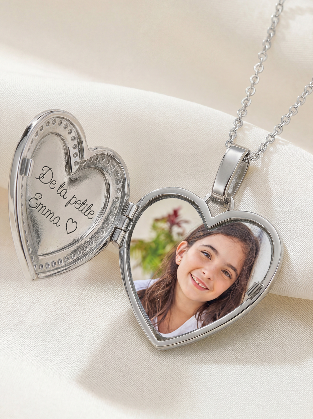 Collier Portrait Précieux - Cœur