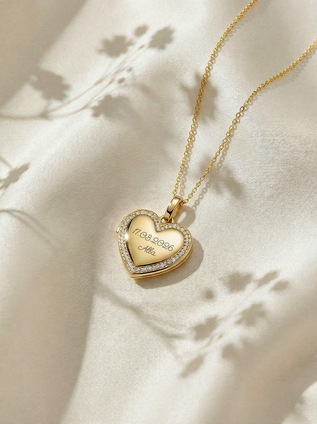 Collier Portrait Précieux - Cœur
