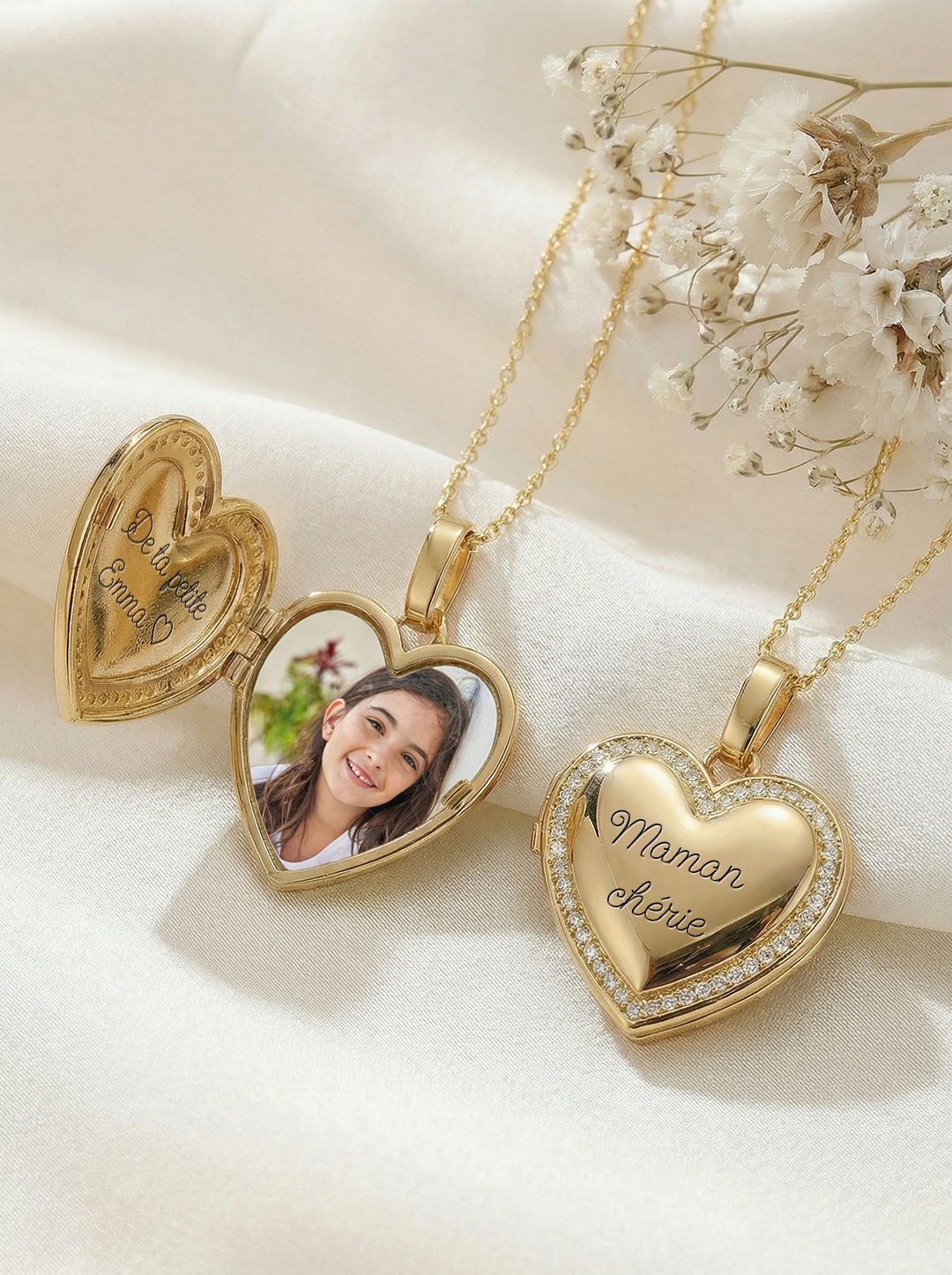 Collier Portrait Précieux - Cœur